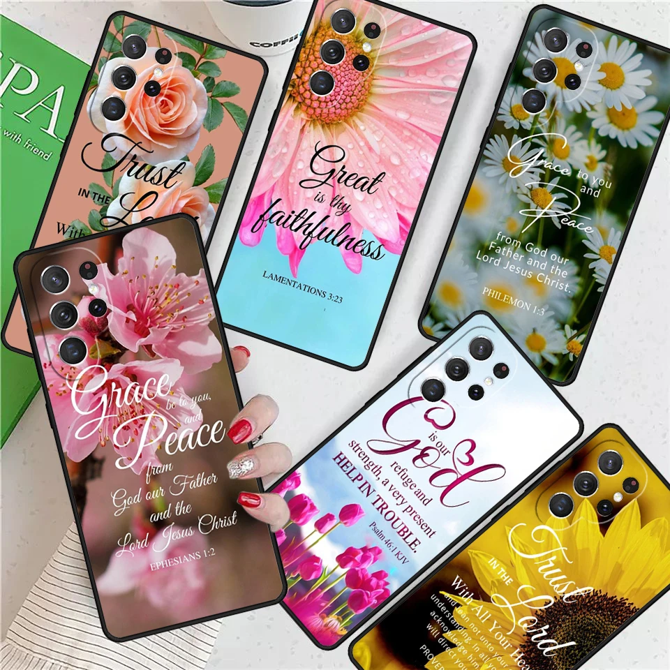 

Christian Jesus Christ Bible Verse For Samsung Galaxy S24 Ultra S21 S22 S8 S9 S10E Note 10 20 Plus FE S23 Phone case Cover Coque
