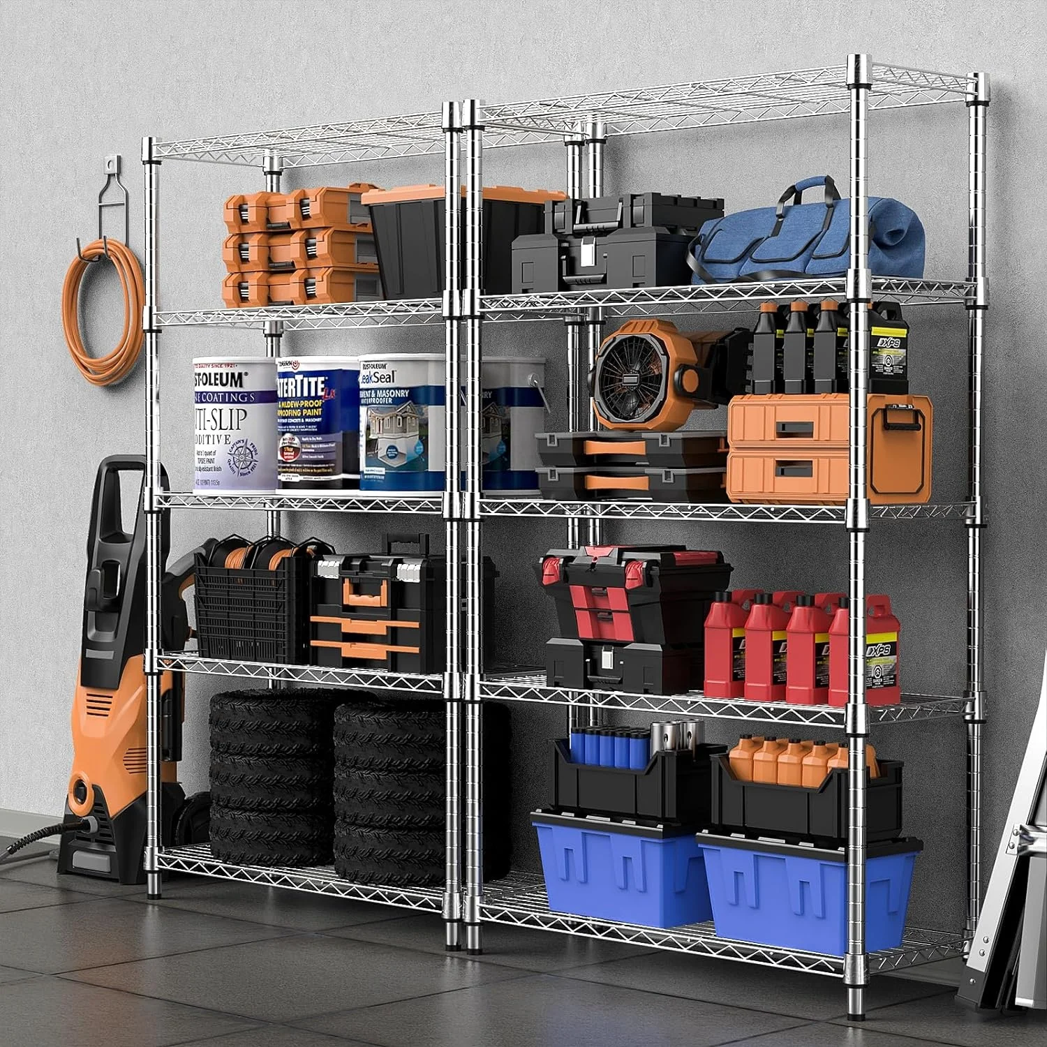 Rak Logam Dapat Disesuaikan Rak Penyimpanan Garasi Gudang Baja Rak Rak