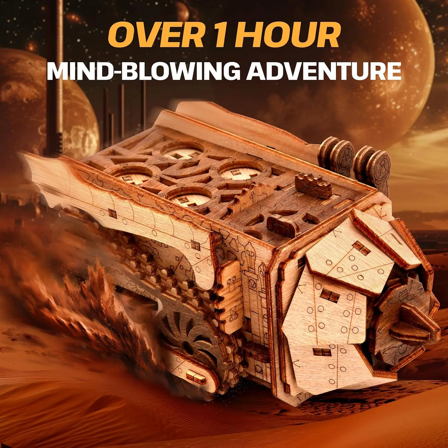 Space Rover Puzzle Box - Escape Room in a Box - Space-Themed Brainteaser - 3D Puzzle Game for Adults & Kids - Unique Wooden Puzz