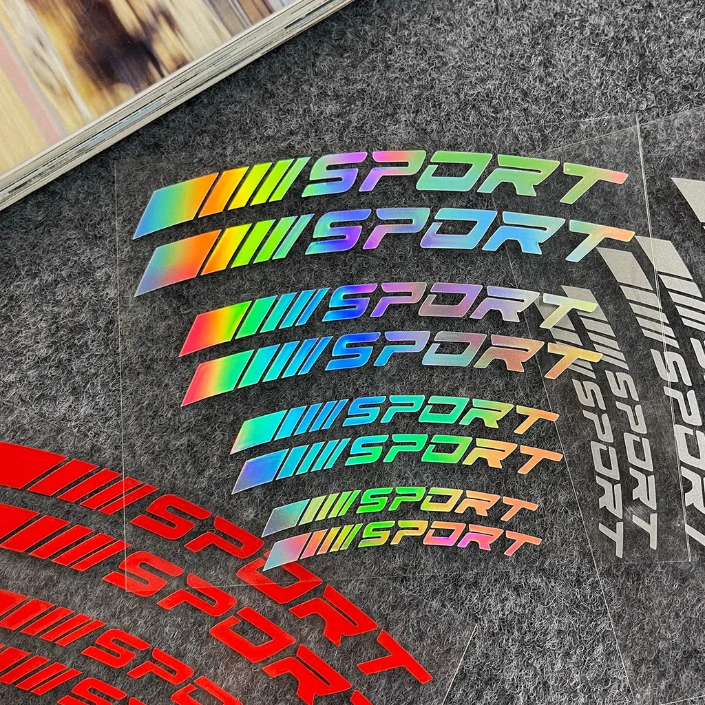 Sport Curve Waterproof Decals High-Temperature Resistant Brake Caliper Car Stickers Reflective Vinyl Wheel Rim Decoration Decals