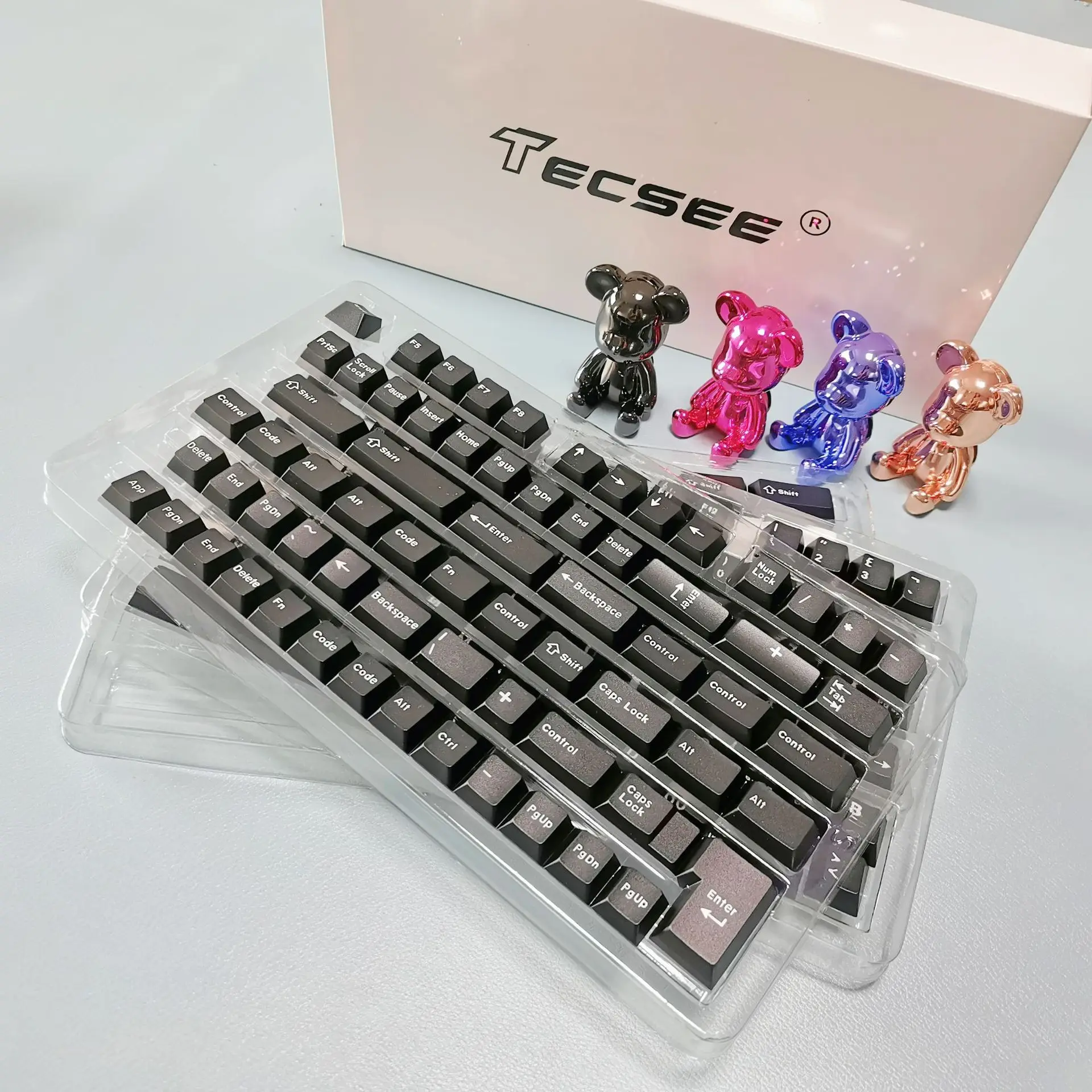Original DIY mechanical keyboard black and white two-color mold keycap animation PBT double-click backlight dye sublimation keyc
