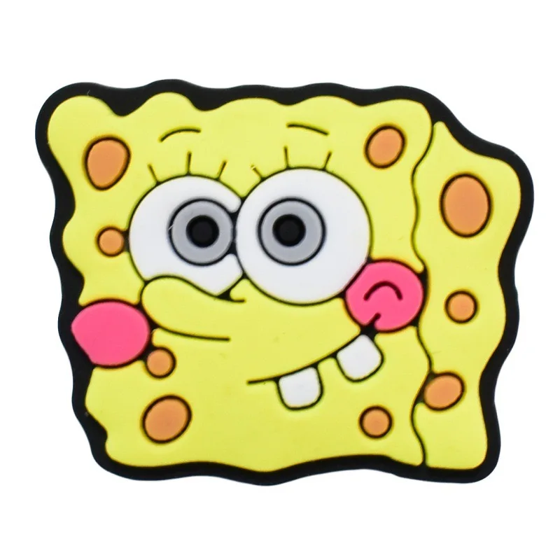 5-17PCS SpongeBob SquarePants Shoe Charm Mix Wholesale PVC Decoration Buckle Sandal Shoe Detachable Waterproof To X-mas Gift