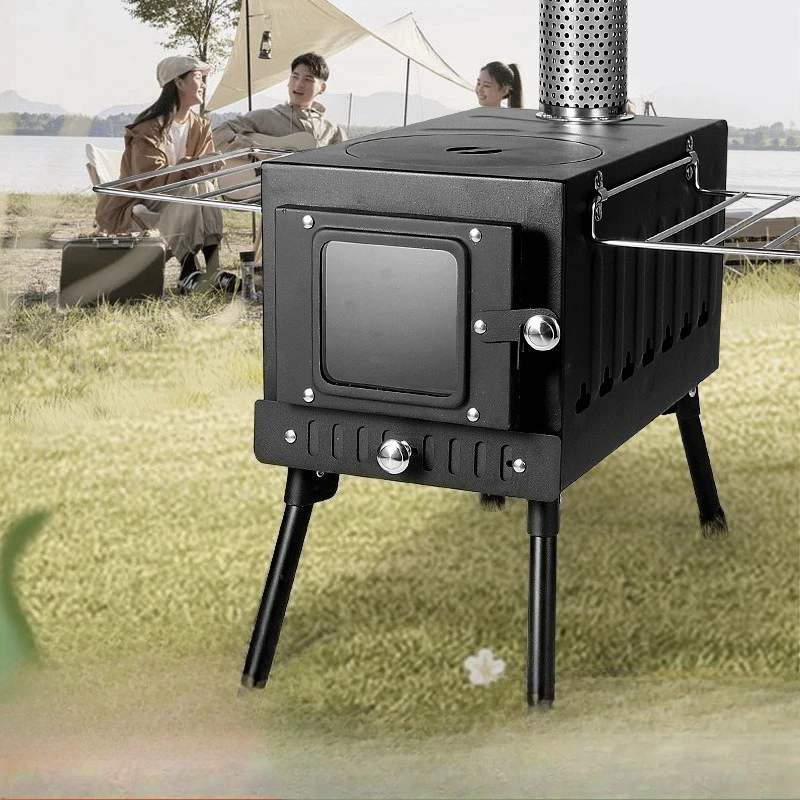 

Portable Foldable Wood Burning Stove Camping Backpacking Tent Heater Outdoor Survival Cooker Aquecedor Lareira Patio Heater