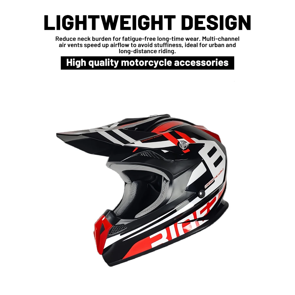 Off Road Motorcycle Helmet Rally Motocross Race Downhill Full Helmet Riding Suitable For All Seasons Multi‑Style Multi‑Size
