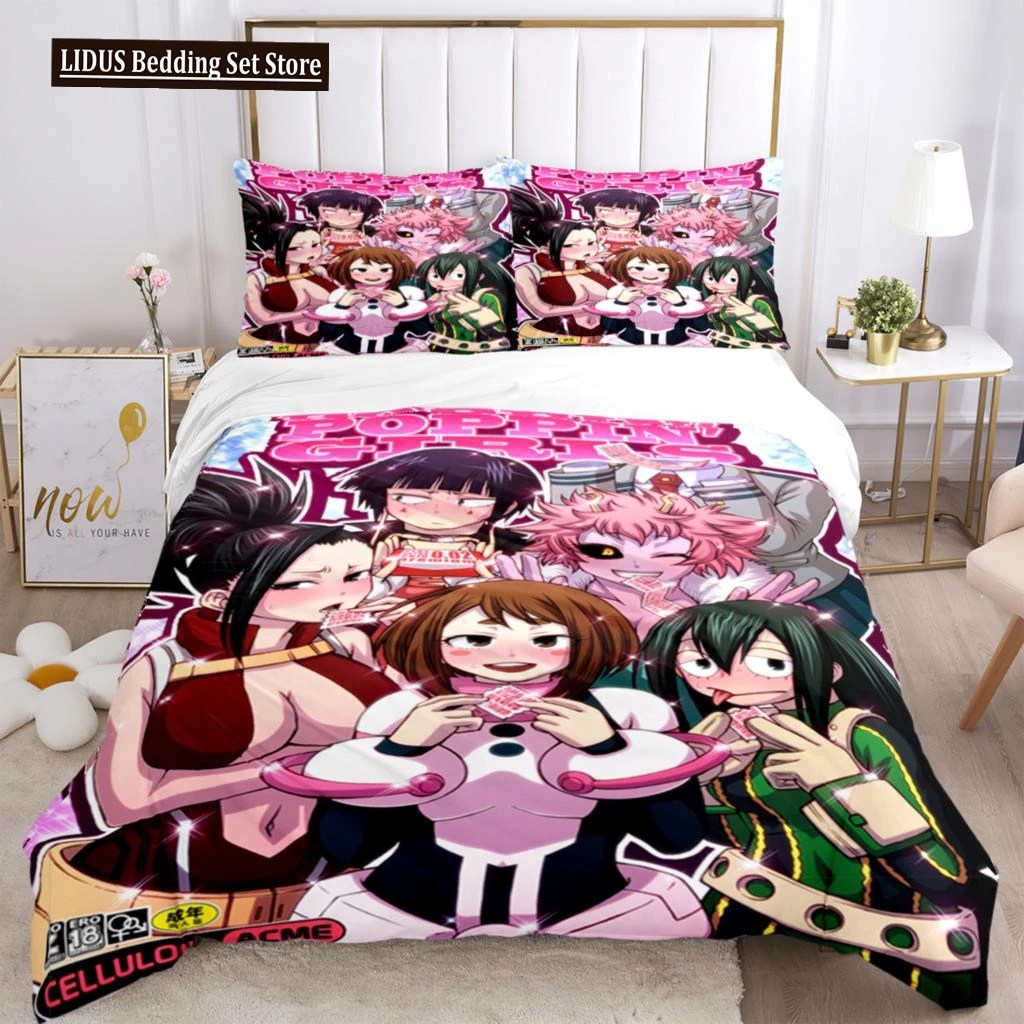 

My Hero Anime Print Three Piece Bedding Set Fashion Boys Or Adults For Beds Quilt Covers Pillowcases Bedding Set Gift