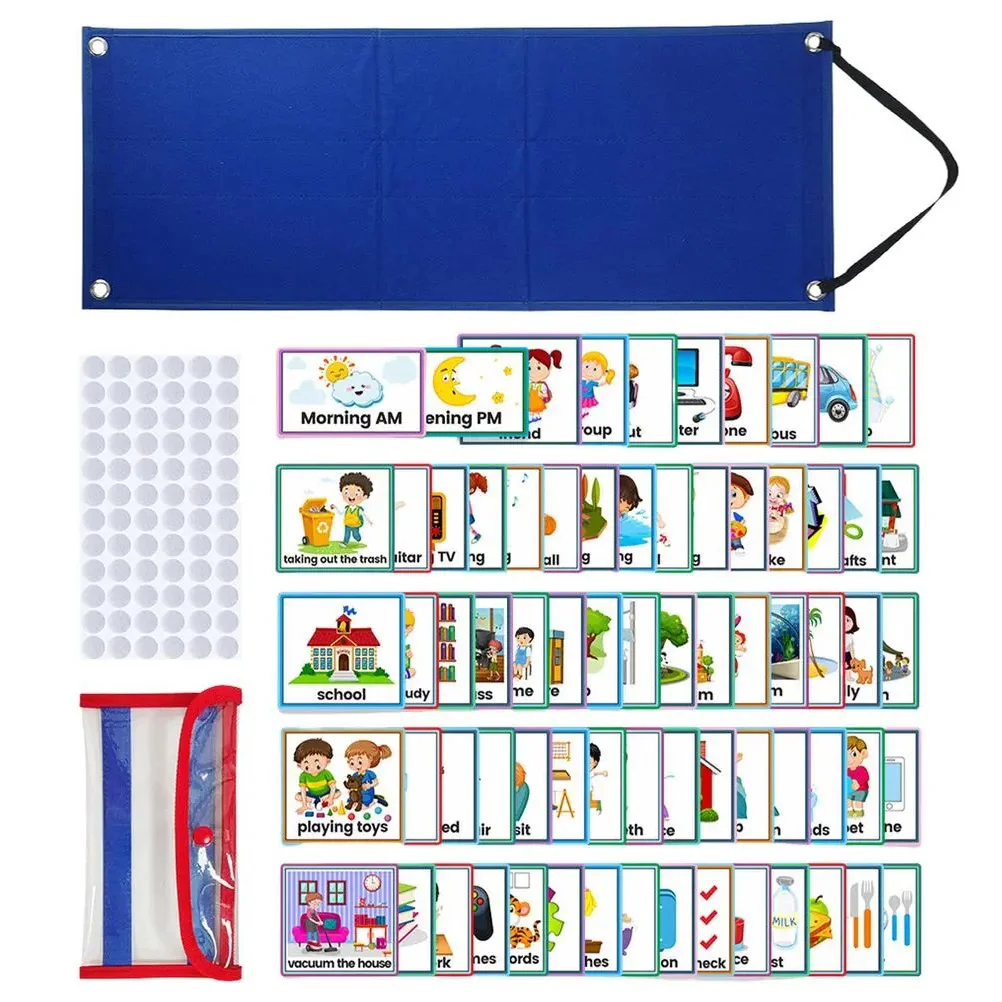 Calendar Fleece Charts Toddler Daily Routine Official Business for Kids Schedule Board Non-woven Fabric Visual