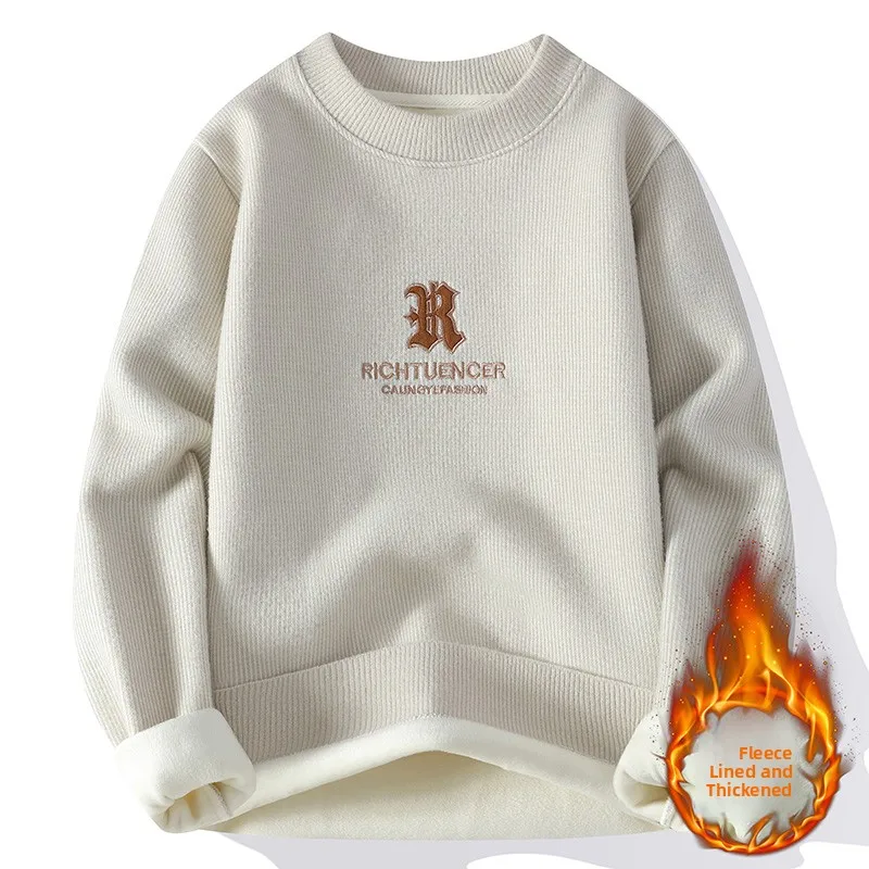 

Мужской вязаный свитер с длинным рукавом, утепленный базовый слой, модная теплая шерстяная одежда для осени и зимы, трикотаж