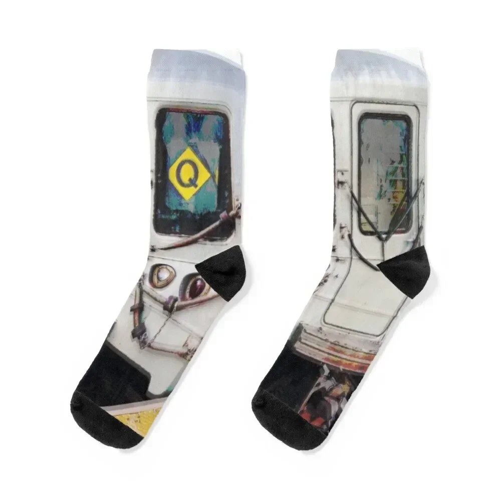 Double Vision Edit of the Q Train NY Socks Non-slip snow Socks Male Women's