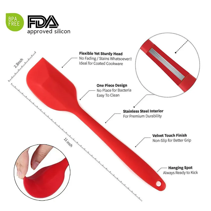 Ensemble de spatules en silicone pour la cuisson, 3 spatules à crème à gâteau, ensemble de cuisson le plus connu, 2023 nouveau