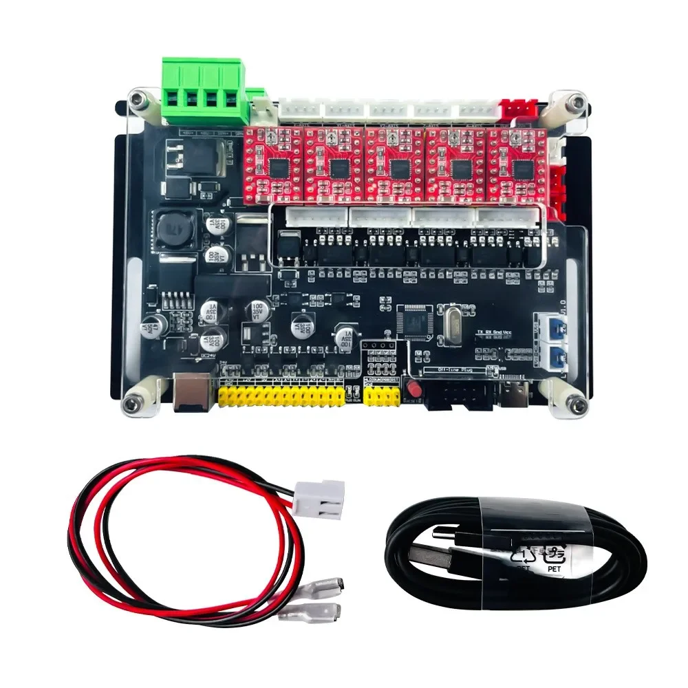 Grbl 4 Axis 32 Bit Offline Control Board 40000mm Min Speed Control Support Laser 300 500W Spindle CNC Engraving