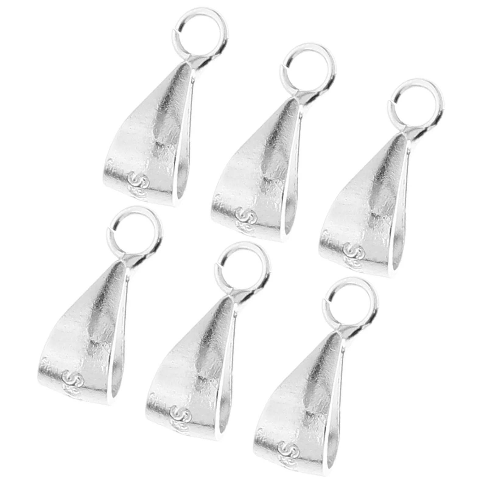 6 stuks hanger gesp S925 sterling zilver DIY sieraden accessoires (goud horizontale cirkel houder 4 mm gat) 6 stuks ketting sluitingen