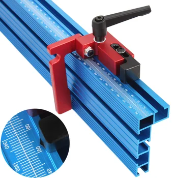 75 Type Blauw Aluminium Profiel Router Hek 40/50Cm Multi-T-Track Tafelzaaghek Houtbewerking T-Slot Verstekspoor Hek