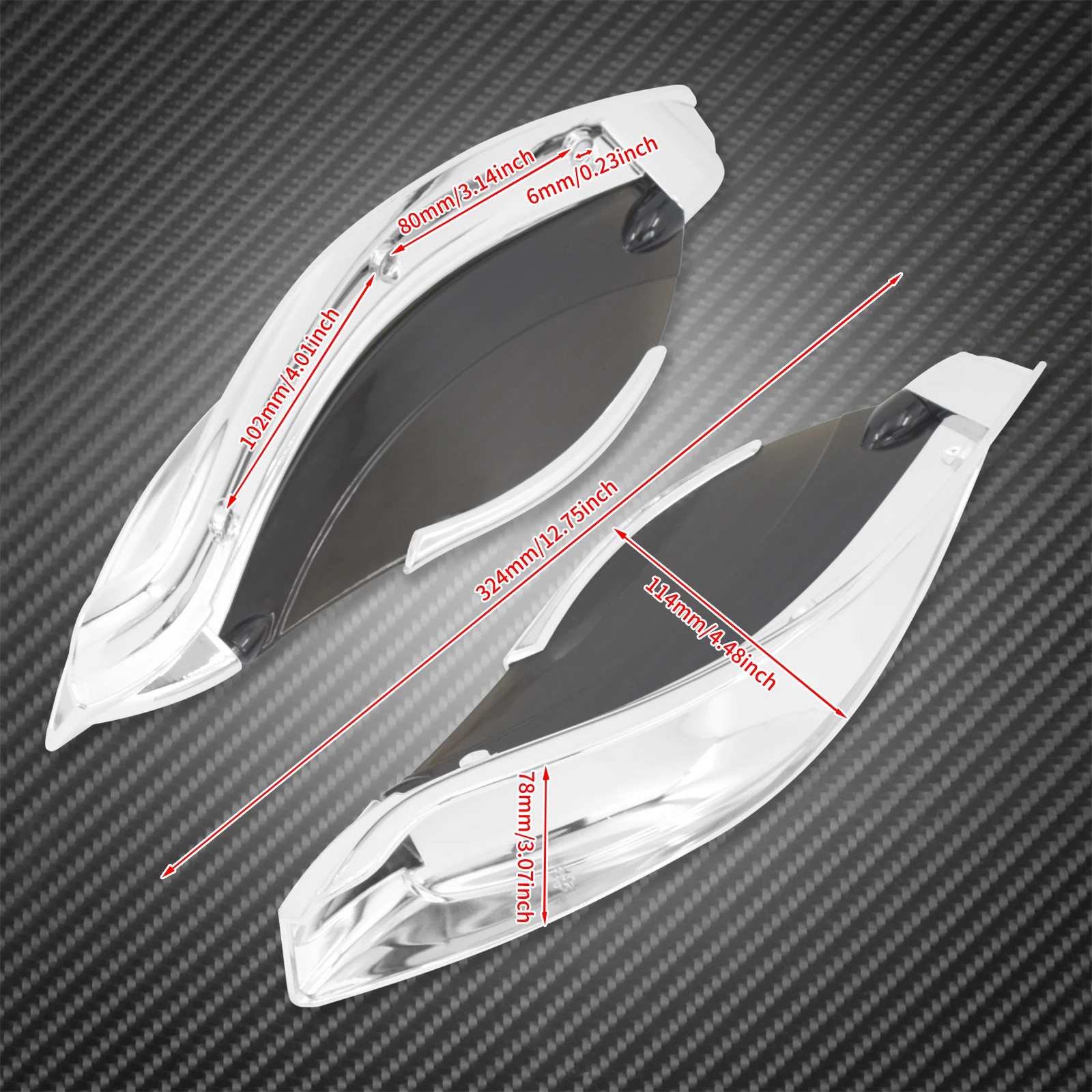 Motorcycle Adjustable Smoke Batwing Fairing Side Wing Air Deflector For Harley Touring 2014-2025 Electra Glide Tri Glide FLHX