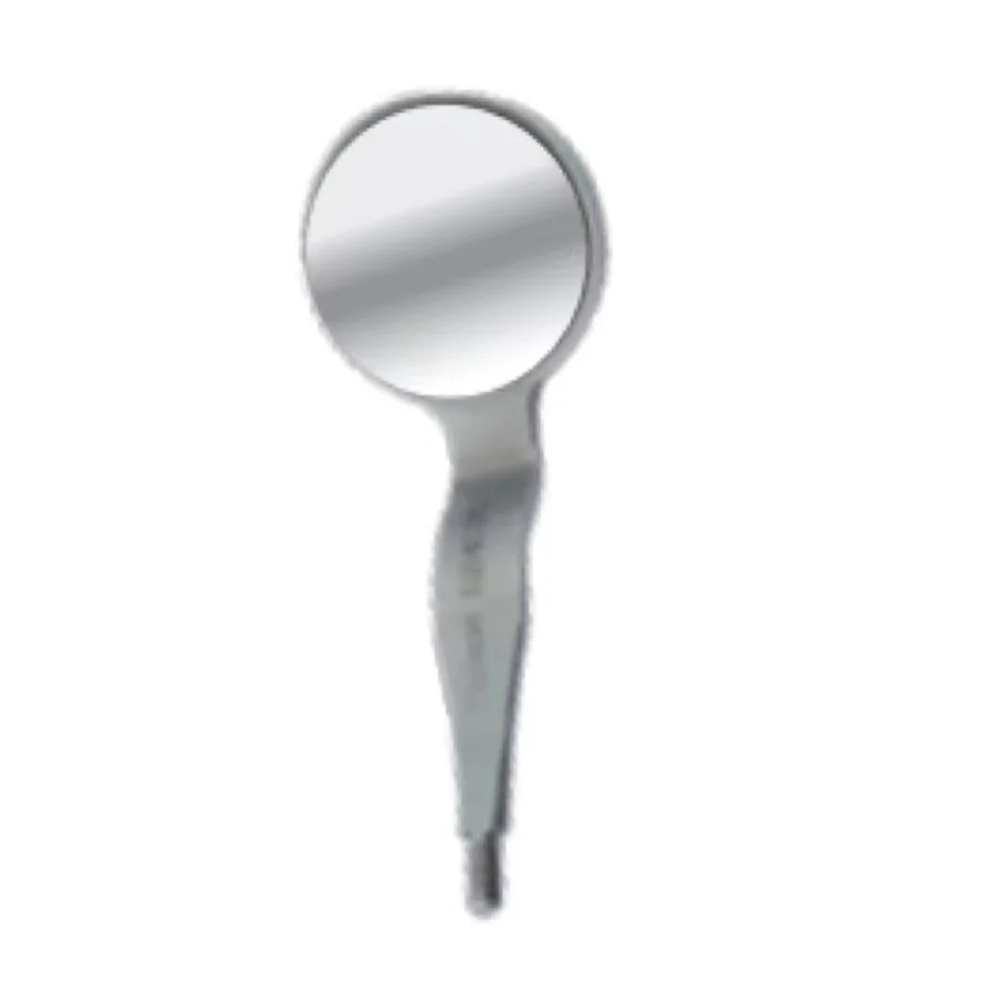 10 Pieces Dental Mirror M2.5 Embedded Angular Hook Mouth Mirror 4# 5# Rhodium Coated 1 Per Pouch