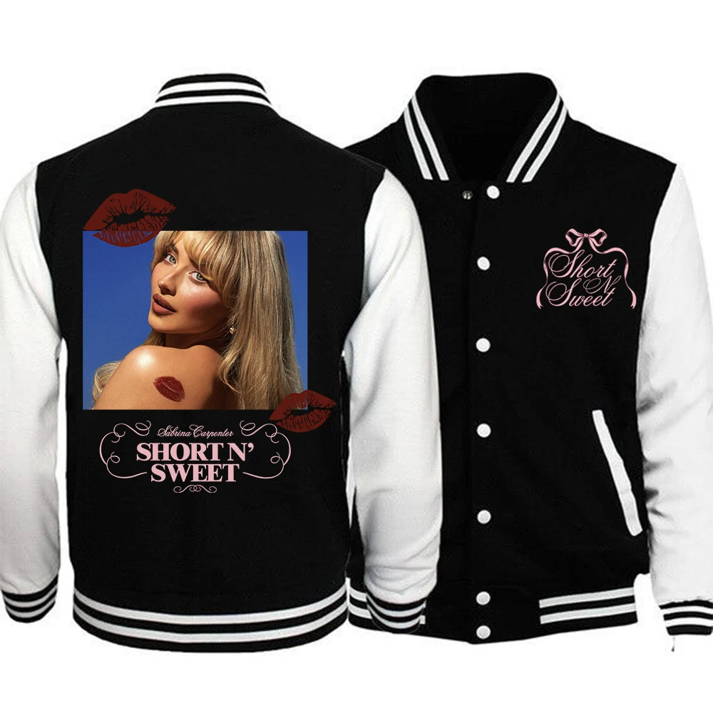 

2024 Sabrina Carpenter Short n' Sweet Album Baseballs Jackets Women Men Sports Baseball Jacket Hoodies