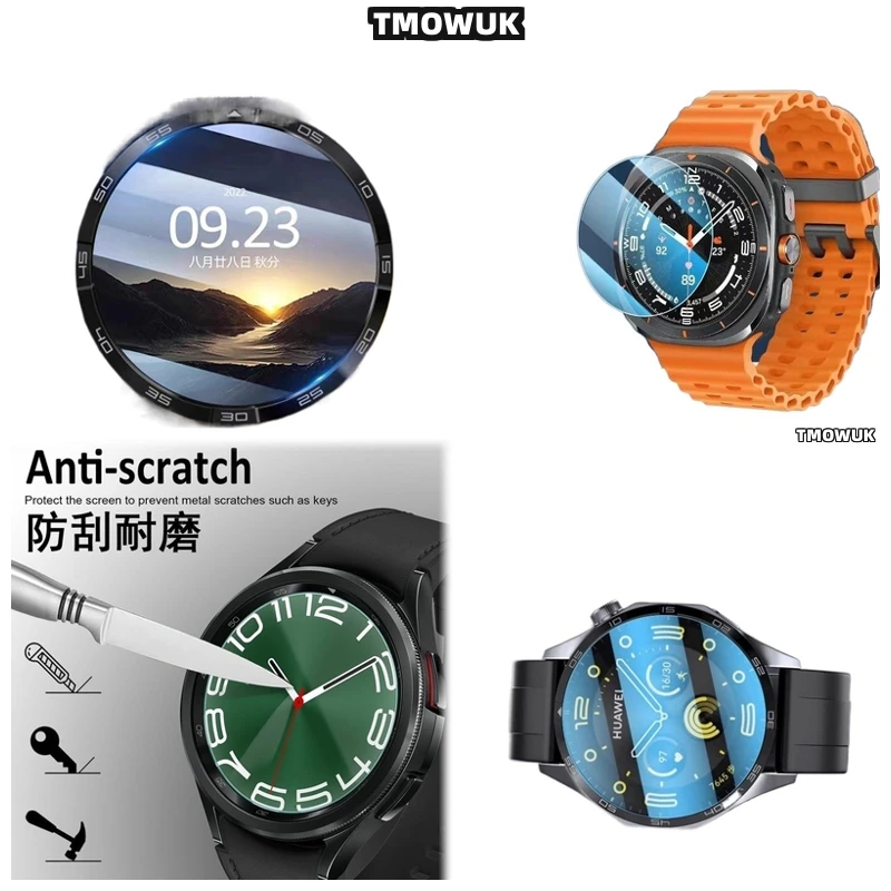 

For Samsung Galaxy Watch6 Classic 40mm Watch7 Ultra FE 47 44 43mm Bubble-Free Tempered Glass Screen Protector Oleophobic Layer
