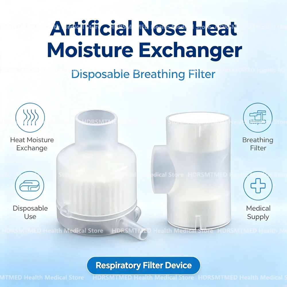 1-10Pcs Tracheostomy Disposable Breathing Filter Steriled Trach Vent Heat Moisture Exchangers L Type Lightweight HME Filter