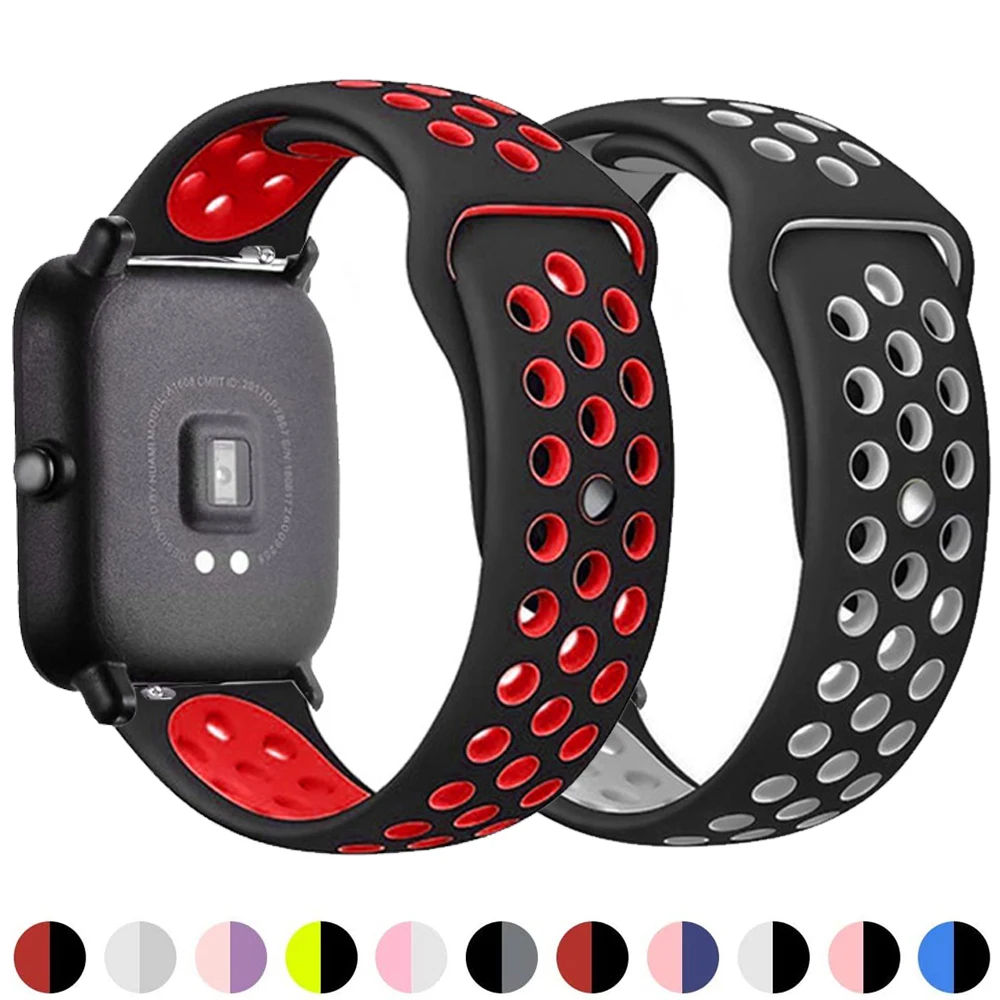 20mm/22mm Silicone Strap For Amazfit GTS 4/3/2/2e/GTS2 Mini/GTR 4/GTR2/2e/stratos 2/3 pro Sport Watch Bracelet Amazfit bip strap