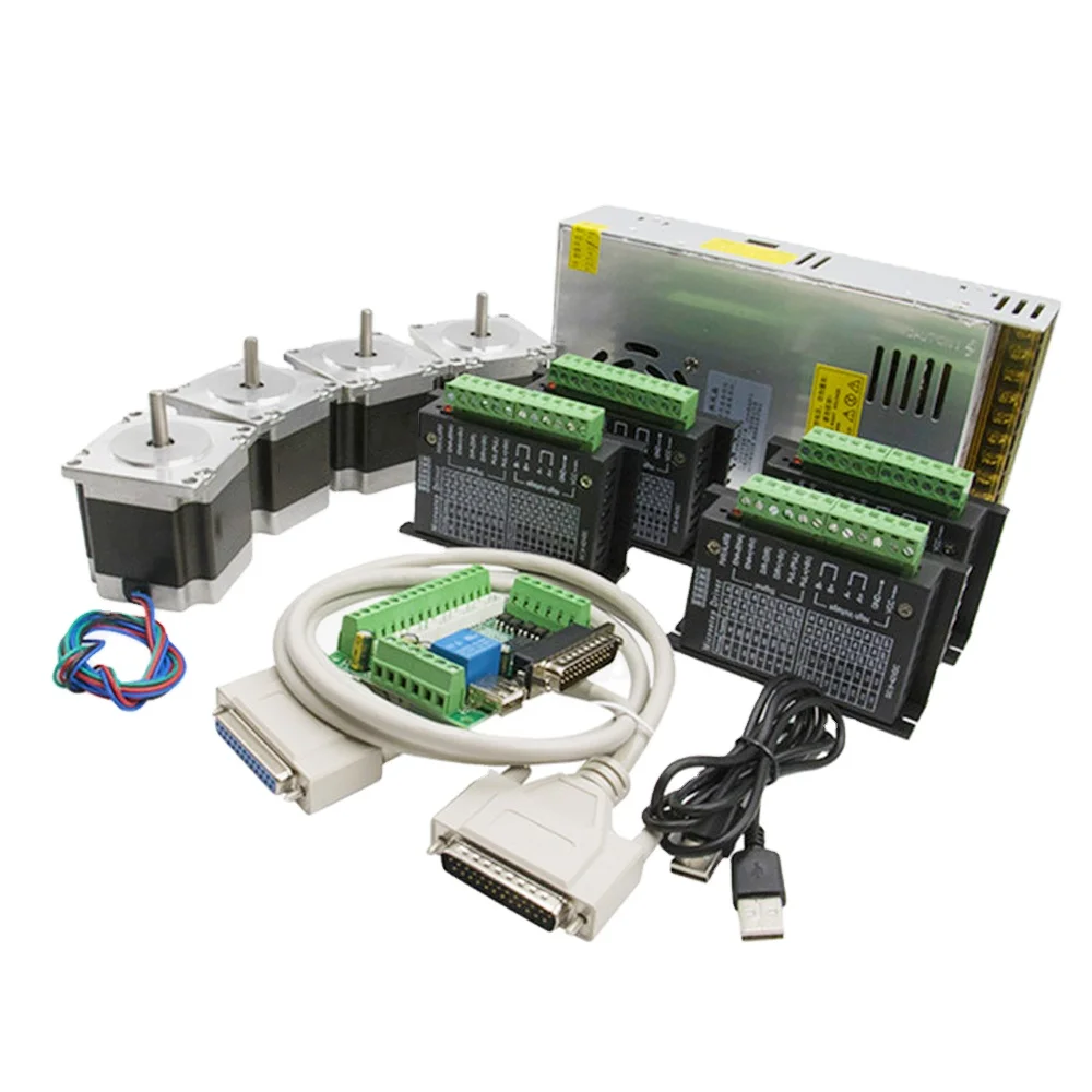 CASUN Nema 23 Stepper Motor Set Mixed 3-axis numerical control router kit with TB6600 driver and 350W power supply