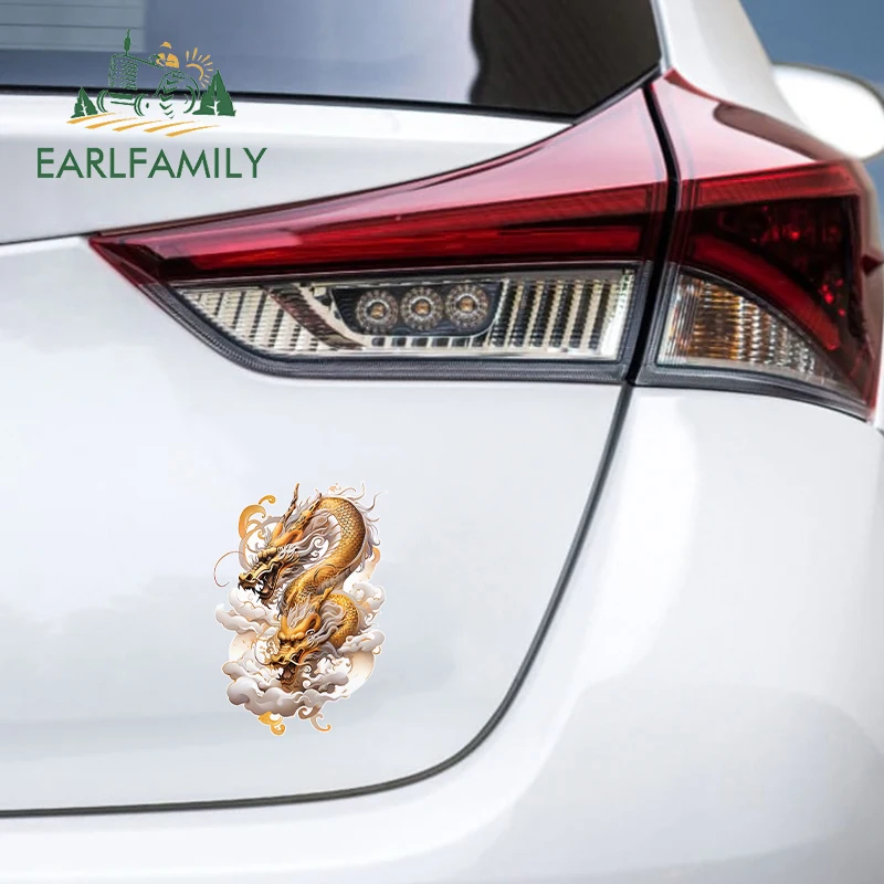 

Наклейка на автомобиль EARLFAMILY Golden Dragon с изображением золотого дракона, устойчивая к царапинам, виниловая наклейка для кемпера, подходит для любой плоской и гладкой чистой поверхности
