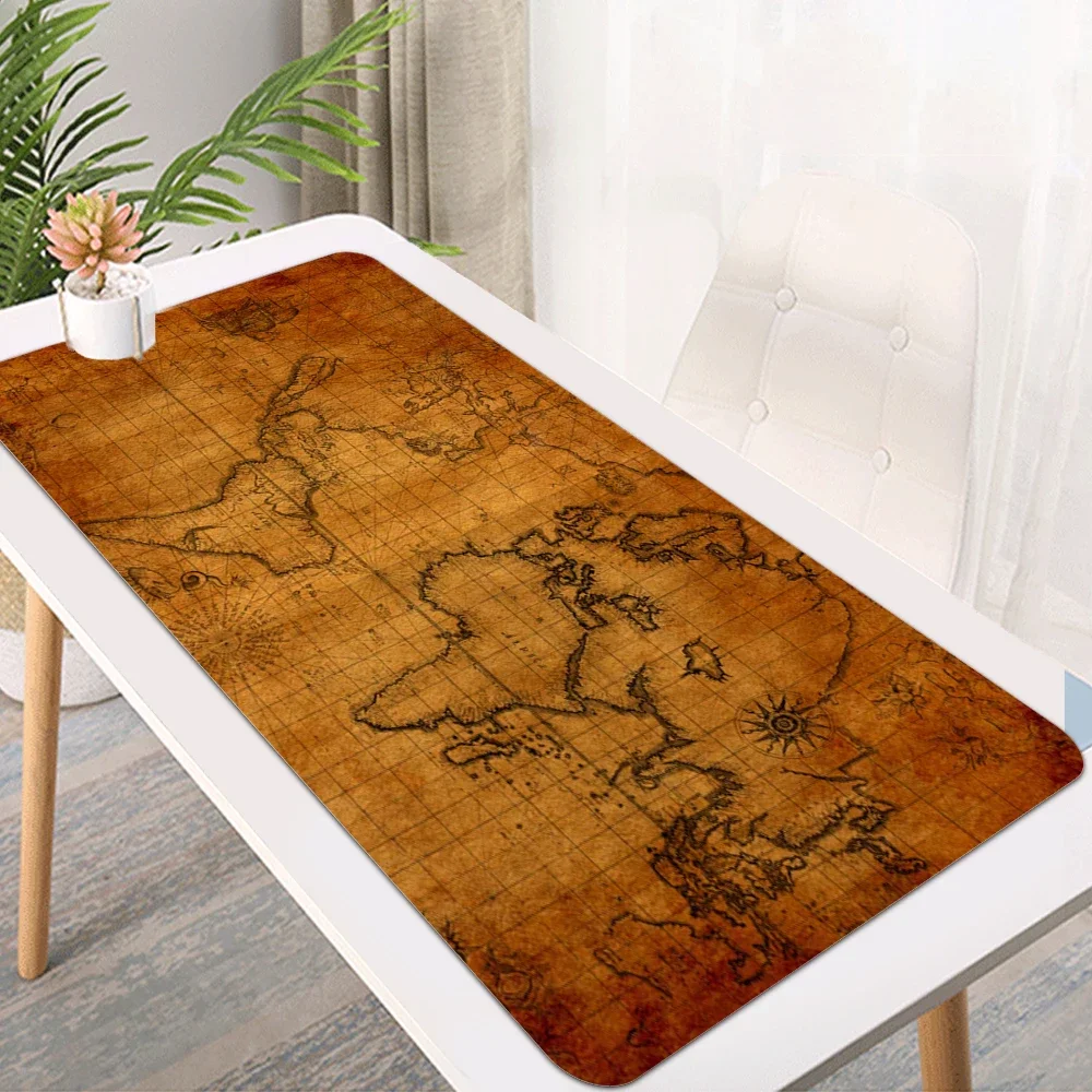 Mairuige Old World Map Large Gaming Lock Edge Mouse Mat Keyboard Pad Desk Mat Table Mat Gamer Mouse Pad for Laptop Notebook Lol