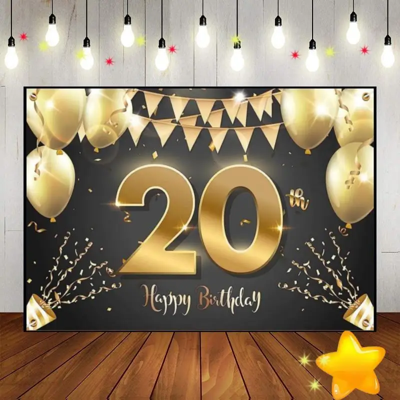 

Фон для фото с 20-м днем рождения, украшение для милого мальчика или девочки, реквизит для фотосъемки новорожденных, воздушный шар для детской комнаты, приглашение принца