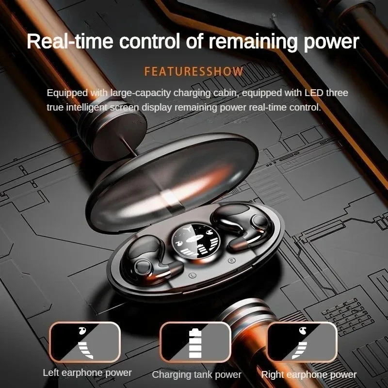 Sleep Invisible Stereo Headset IPX5 Waterproof Wireless Bluetooth Earphone Earbuds with Mic for Phone Bluetooth 5.3 Headphones image 2