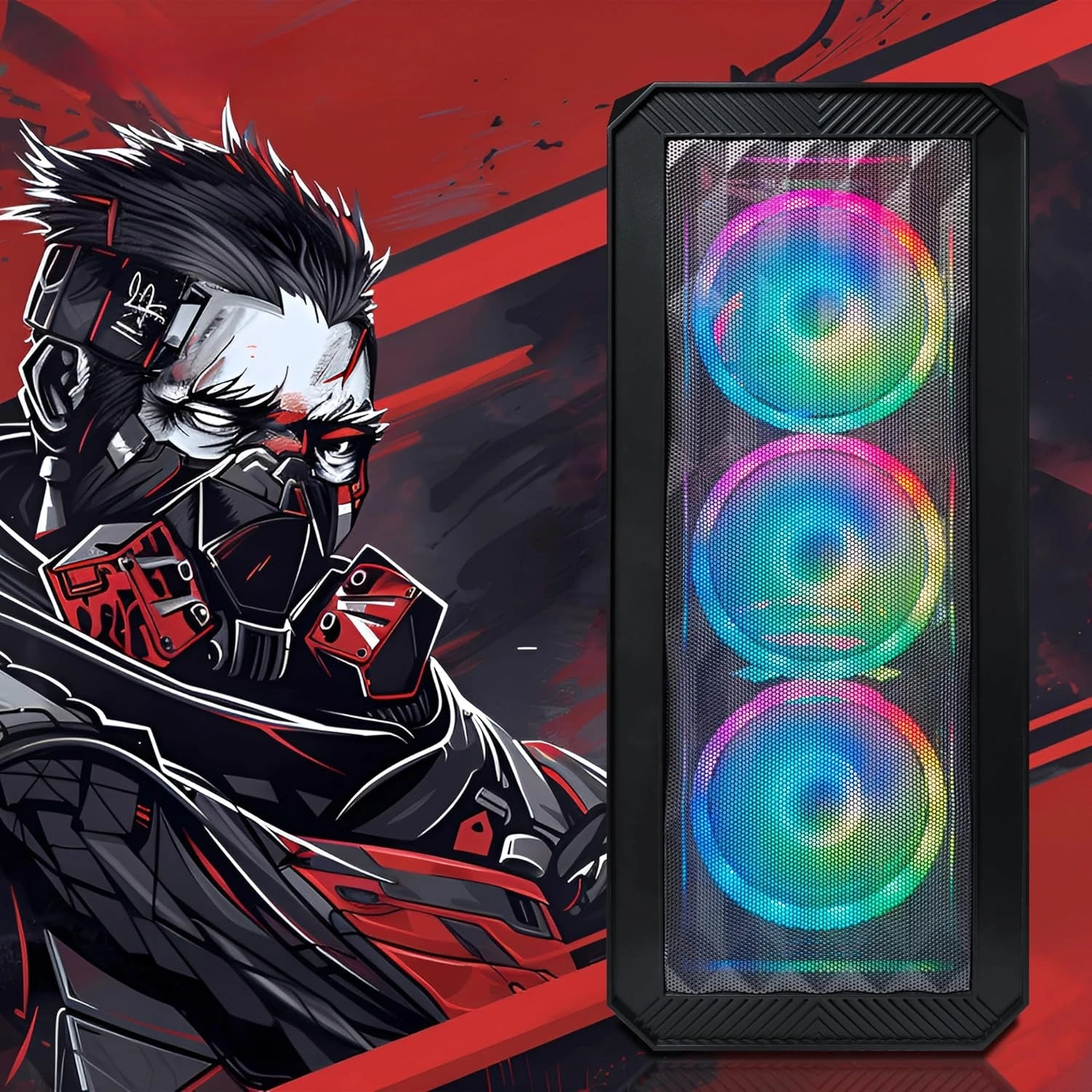 كمبيوتر مكتبي للألعاب، RX 590 8G GDDR5، AMD Athlon 3000G 3.5G، 16G DDR4، 512G SSD، 600M WiFi، BT 5.0، RGB Fan x4، Windows 11 Home #3