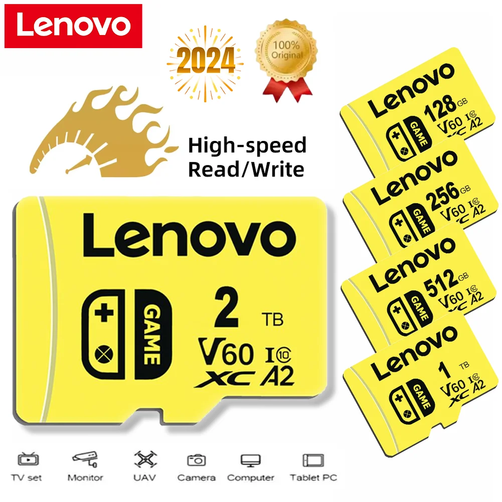 100% Original Lenovo Memory Card 2TB 128GB 64GB A1 Micro TF SD Card Class 10 UHS-1 TF Flash Card For Samrtphone Nintendo Switch