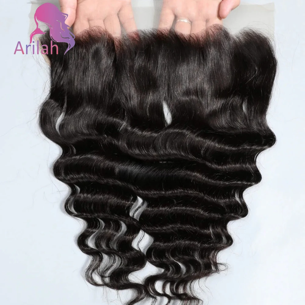 

12A Класс 13x4 Свободные глубокие кружевные фронтальные человеческие волосы Прозрачные кружевные передние волосы Предварительно выщипанные свободные части 100% бразильские девственные человеческие волосы