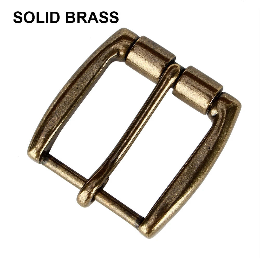 

Sogefimen Solid Brass Belt Buckle Men's Roller Pin Buckle Waistband Head Leather Craft Belt Accessories vintage Buckle 40mm