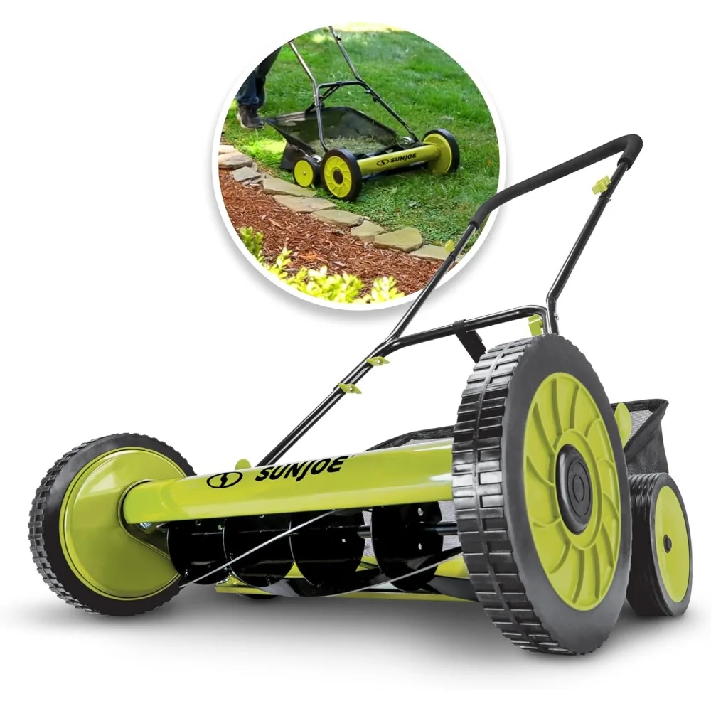 

MJ502M Reel Mower w/ 8.5-Gallon, 9-Position Height Adjustment, Foam Grip, Compact Design, Green, 20-Inch