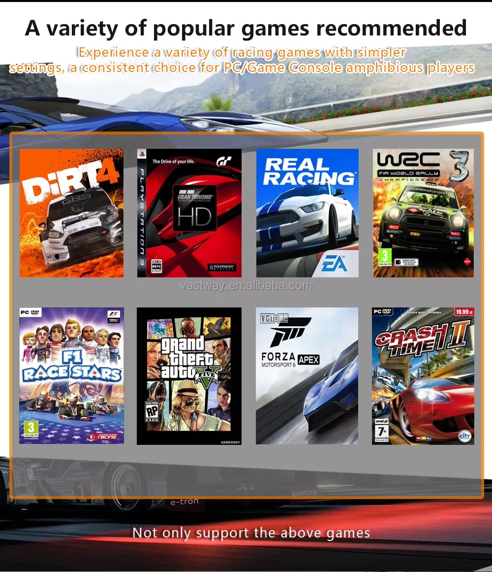 أحدث عجلة قيادة سباق الألعاب لأجهزة XBOX ONE، X/S. PS4/ PS3، N-Switch، Android، PC (مدخل X/D)