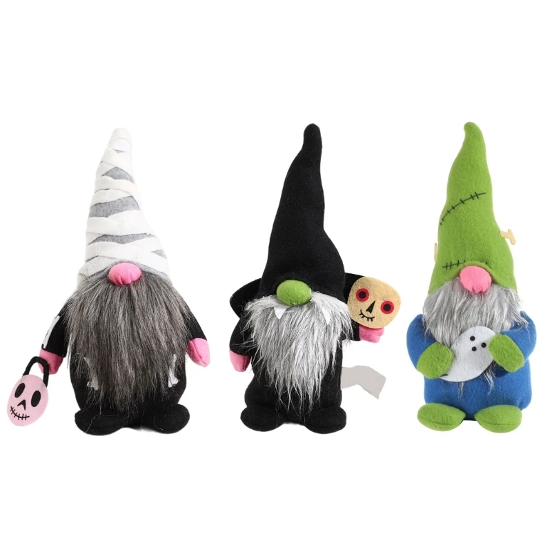 H55A Halloween Dwarf Multiple Color Gnome Figures Perfect for Holiday Decors