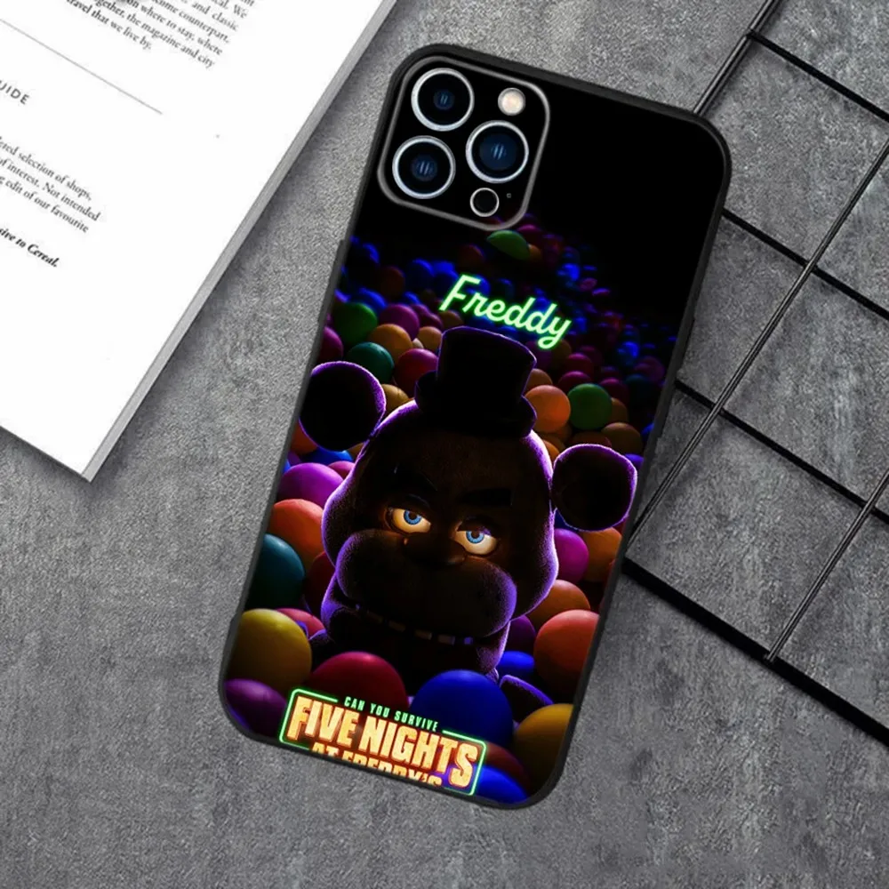 FNAF F-Five N-Nights at-Freddys Phone Case For Apple iPhone 15,14,13,12,11,XS,XR,X,8,7,Pro,Max,Plus,mini Silicone Black Cover