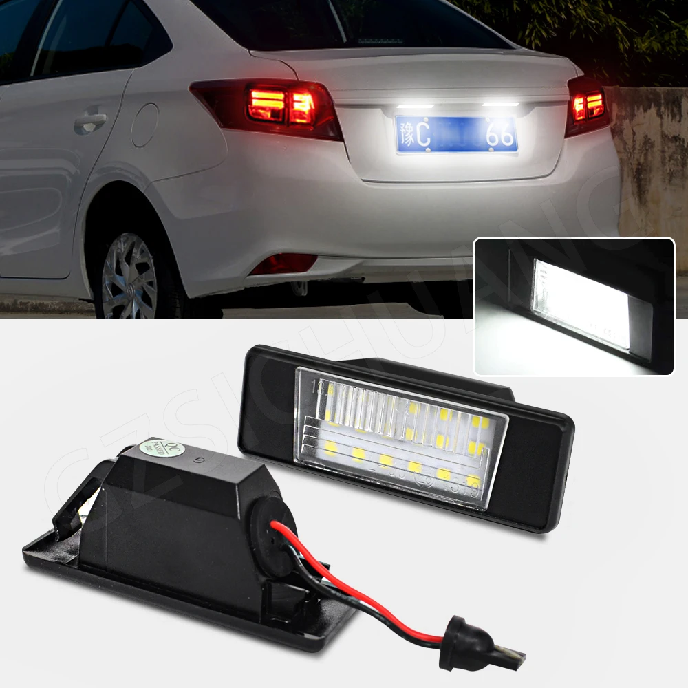 

For Nissan X-Trail Juke Versa Note Rogue Sport NV200 For Infiniti Q50 2PCS Tail Number Lamp LED Car Truck License Plate Light