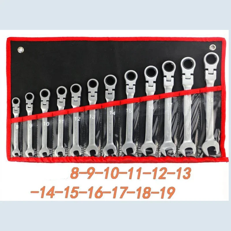 Flex Head Combination Ratchet Wrench Dual-Use Ratchet Wrench Tool Car Repair Tools 5/7/12 in 1