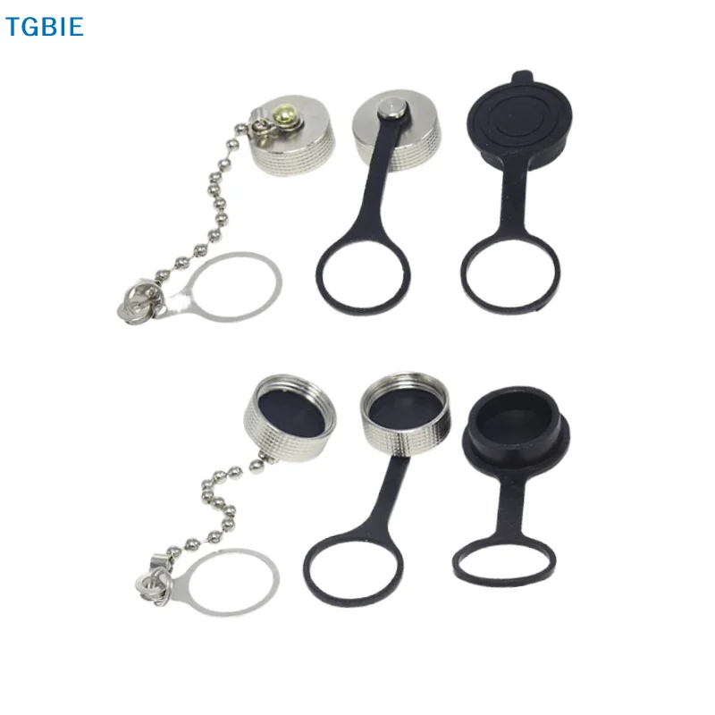 【TL】2/4/10Pcs Welding Cable Connector Rubber Metal Protective Cover GX12 GX16 GX20 Aviation Circular Plug Socket Waterproof Cap