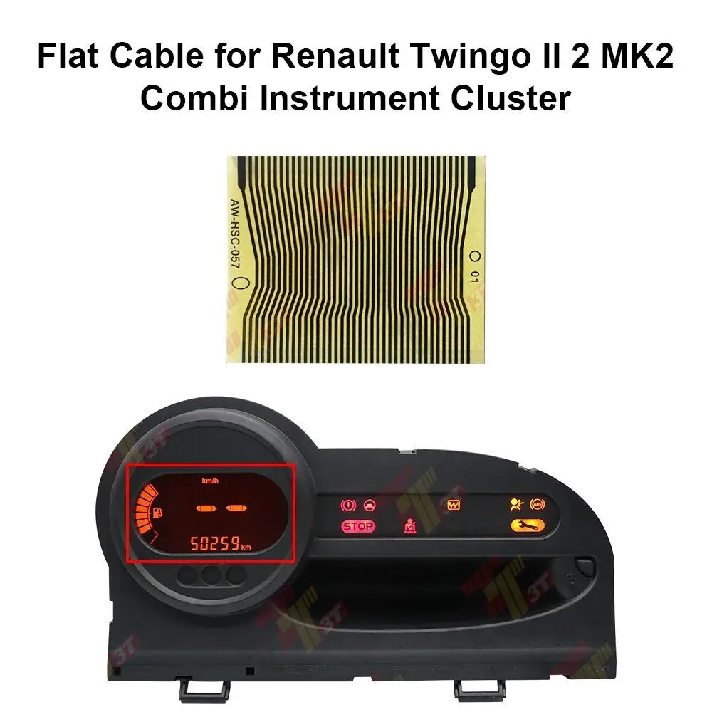 

Flat Ribbon LCD Cable for Renault New Twingo after 2007 dashboard Instrument Cluster Pixel Repair 51*41mm 38pin