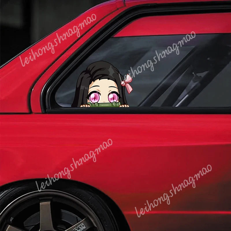 مضحك Inosuke نظرة خاطفة ملصقات السيارات شيطان القاتل أنيمي ملصق الوفير محمول الأمتعة الجسم الخدوش مغطاة ملصقات الفينيل