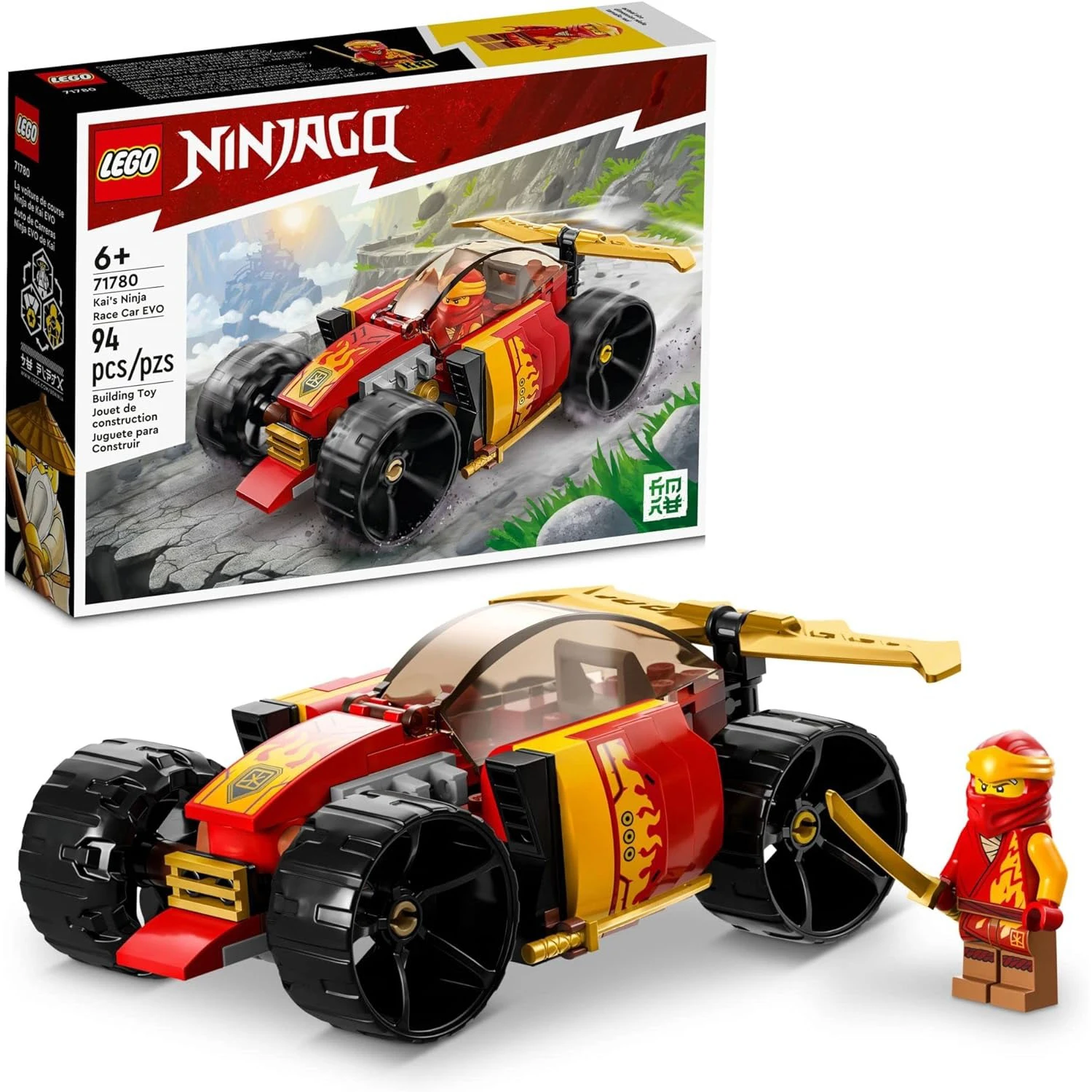 LEGO NINJAGO Kai's Ninja Race Car EVO 71780, 20in1 Racing Car Building Toy Set