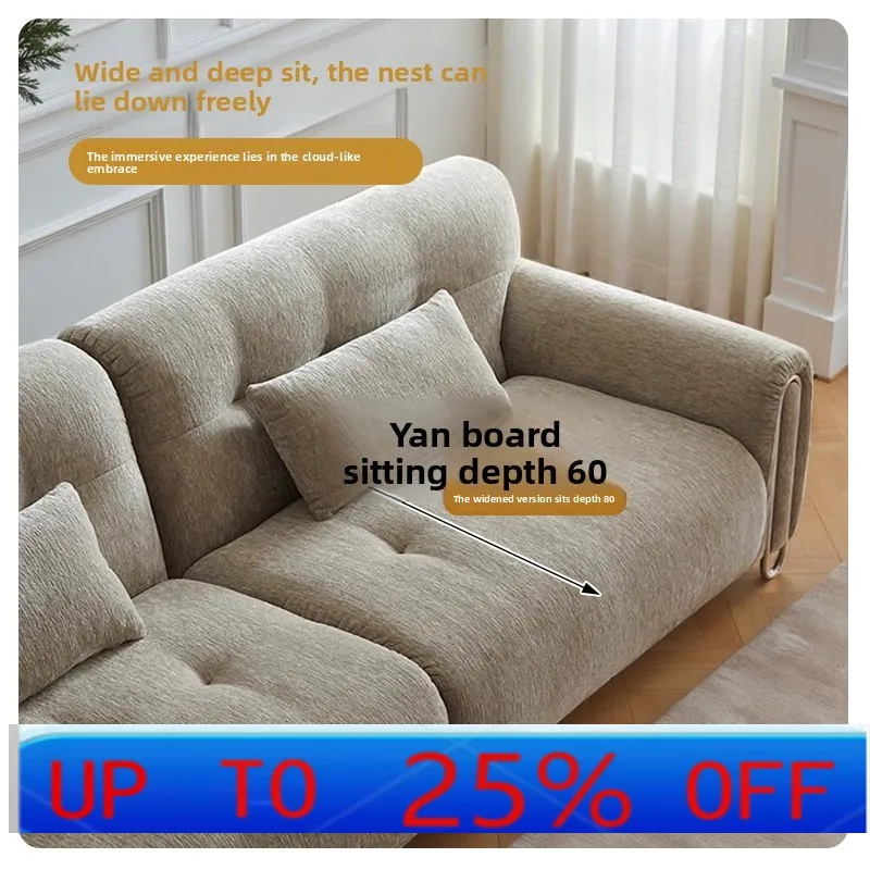 

Lmm medieval chenille velvet fabric sofa straight row three-person small apartment living room