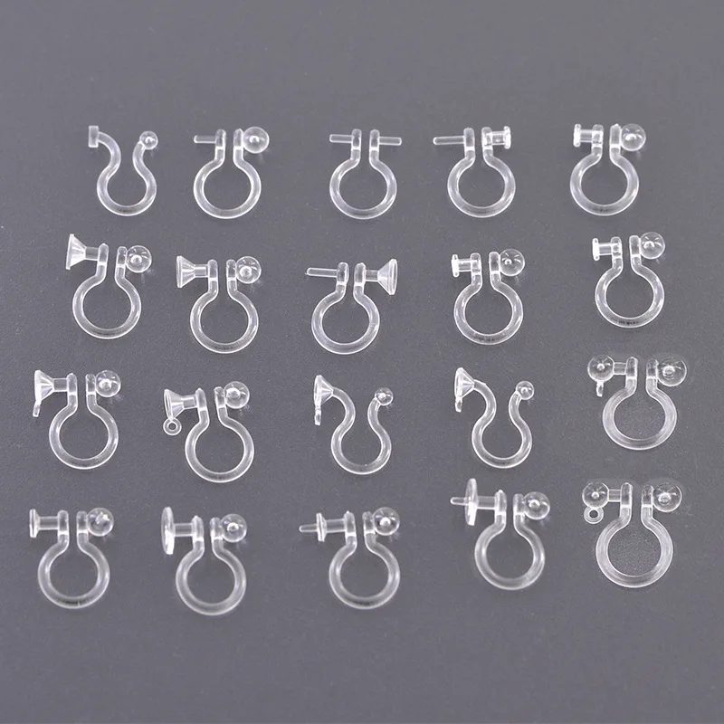 BoYuTe (100 Pieces/Lot) Transparent Resin No Pierced Ear Clip Materials Handmade Diy Jewelry Accessories and Component