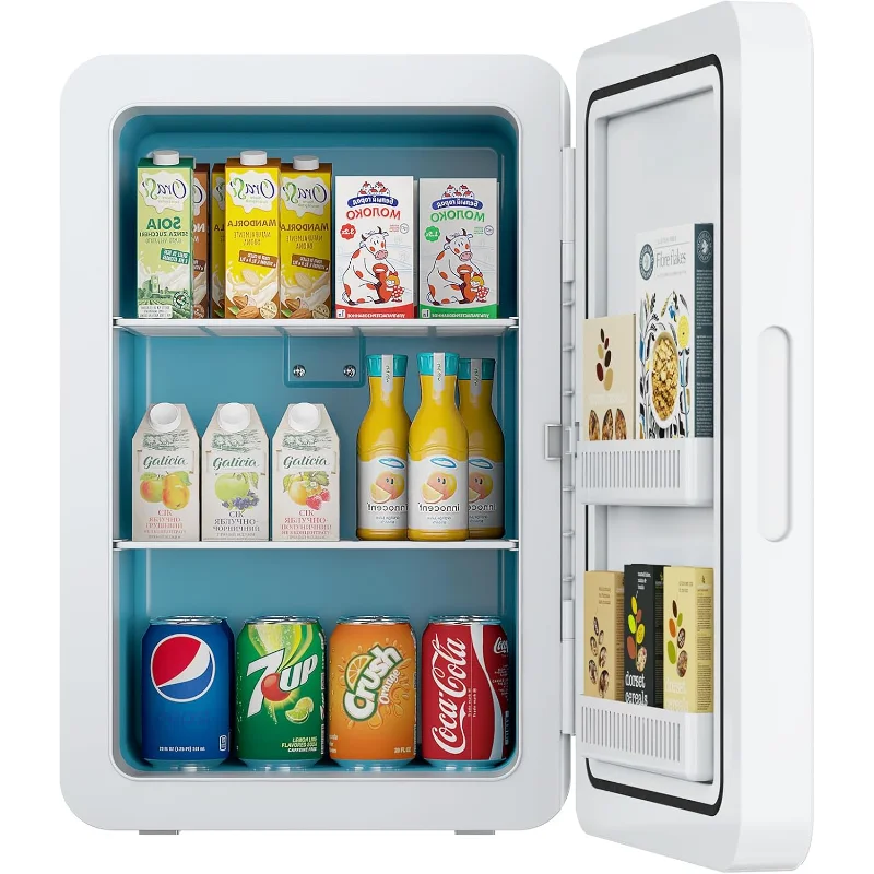 ثلاجة صغيرة سعة 22 لتر/30 لترًا لغرفة النوم، مبرد وتدفئة محمول 12 فولت تيار مستمر، ثلاجة صغيرة مع زجاج أمامي، لمكتب مكتب السيارة