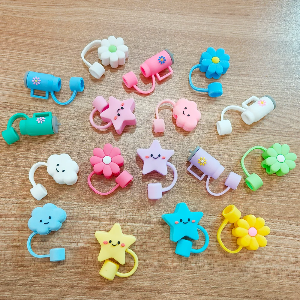 

Creative Straw Cover Cap Straw Plug Reusable Dust Cap Glass Cup Accessories Cartoon Plugs Cover For 10mm Straws