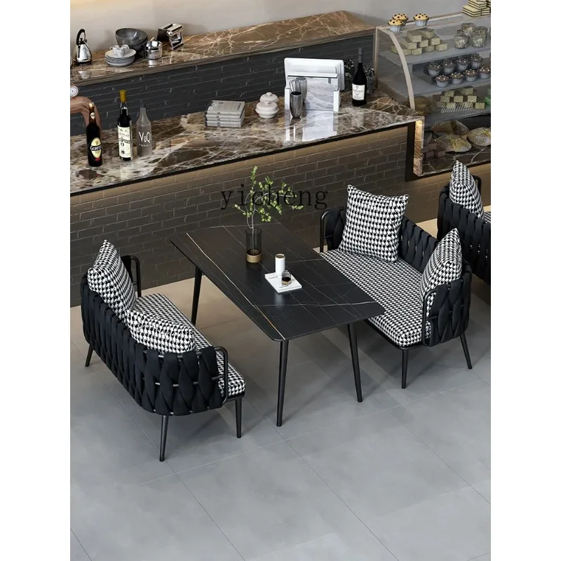 Cafe Table And Chair Combination Pub Western Food Barbecue Milk Tea Shop Leisure Sofa Music Dining Bar Boothx31