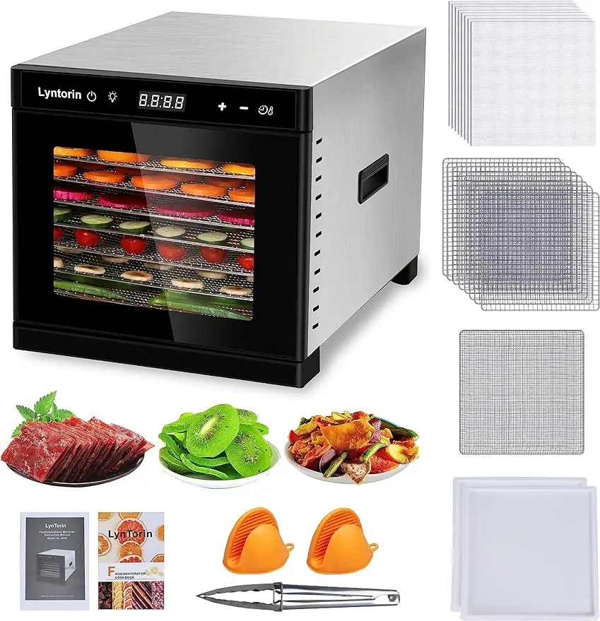 

Food Dehydrator Machine, 700W 8 Trays Dehydrators for Food and Jerky with 95-167℉ Temperature & 24H Timer, ator 19pcs