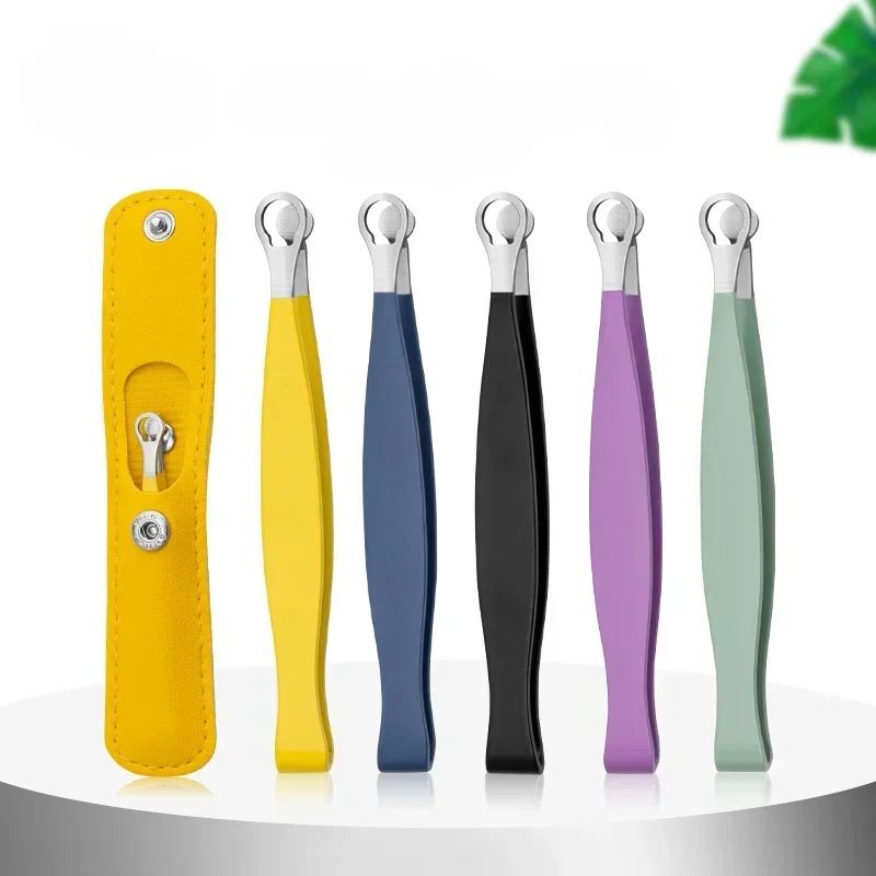 Pinzas para recortar el pelo de la nariz de acero inoxidable, corte de pelo de la nariz y la ceja, recortador de tijeras de maquillaje para recortar el rostro y manicura