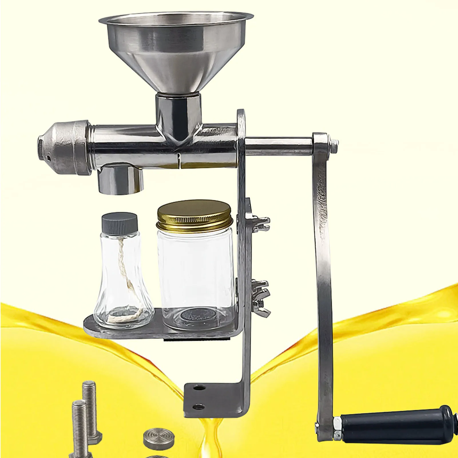 Prensa Manual de aceite de acero inoxidable, máquina de prensado en caliente en frío, fácil de limpiar, fabricante de aceite para semillas de