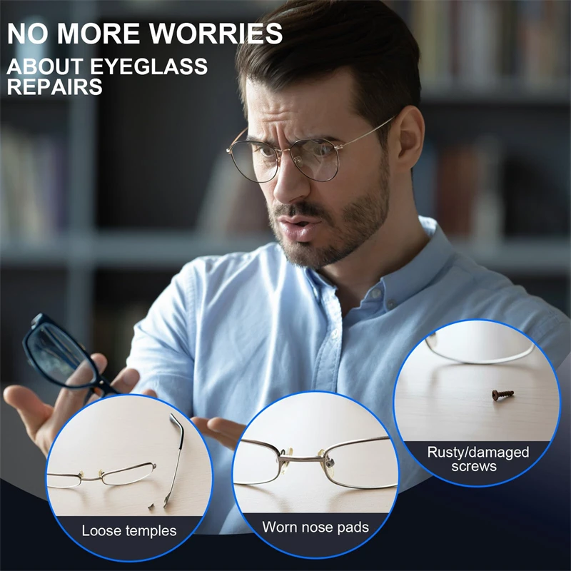 Galacok Glasses Repair Kit All Eyeglass Repair Kit Precision Screwdriver Set for Glasses Sunglasses Watches Small Electronics